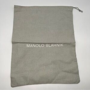 Manolo Blahnik Gray Cotton Drawstring Dust Bag 13.25” X 10.25”